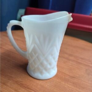 vintage milk glass creamer pitcher